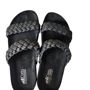 Cliffs by White Mountain Black Braided Sandals